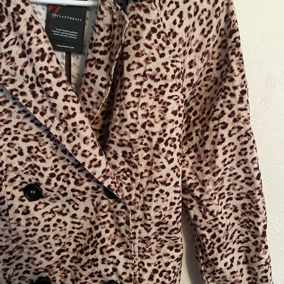 NWT n:Philanthropy Electric SEXY TRENCH COAT in Blossom Leopard Sz Small - Picture 7 of 7